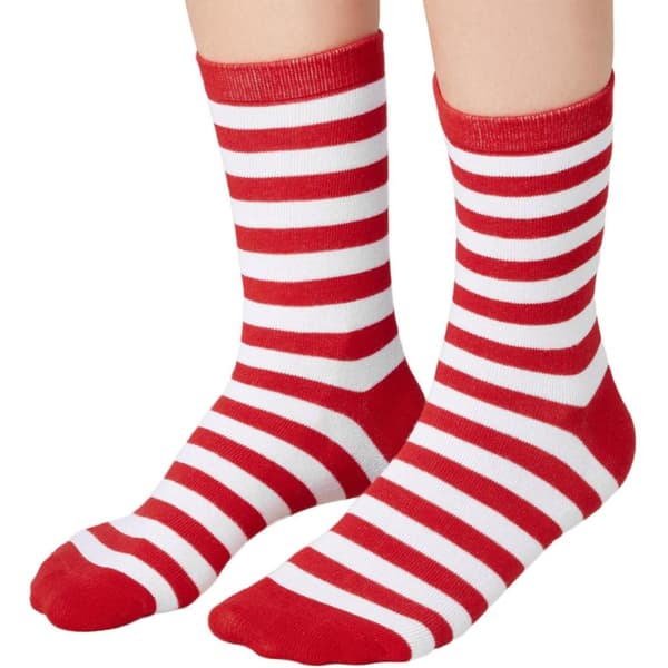 Julsockor randiga vitt-rött