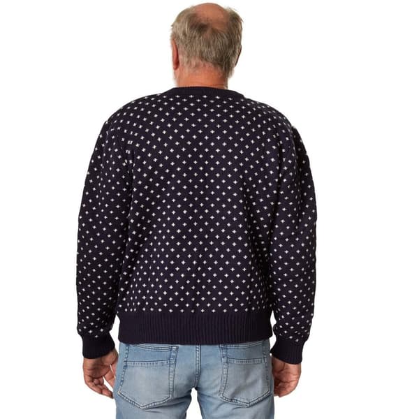 Julesweater Snebyger blå-hvid