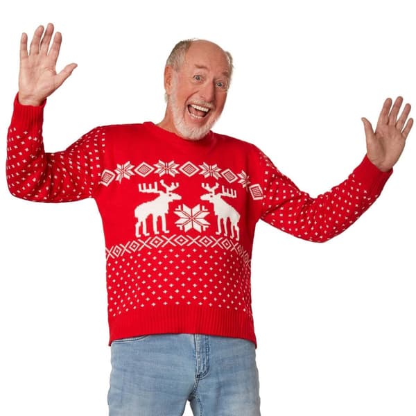 Julesweater Snebyger rød-hvid Rød XXL