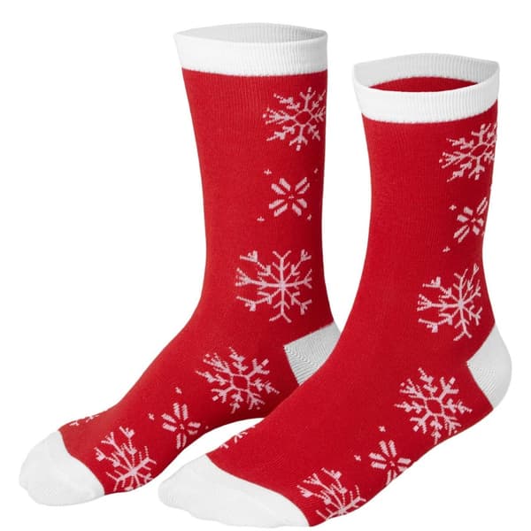 Julesokker med isblomst-motiv