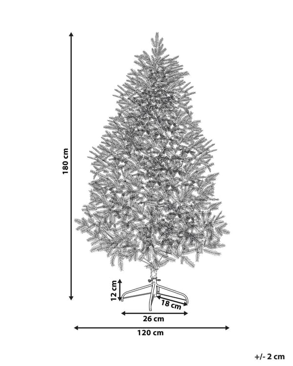 Konstgjord julgran Vit PVC Metallfot 180 cm Snöig Skandinavisk stil