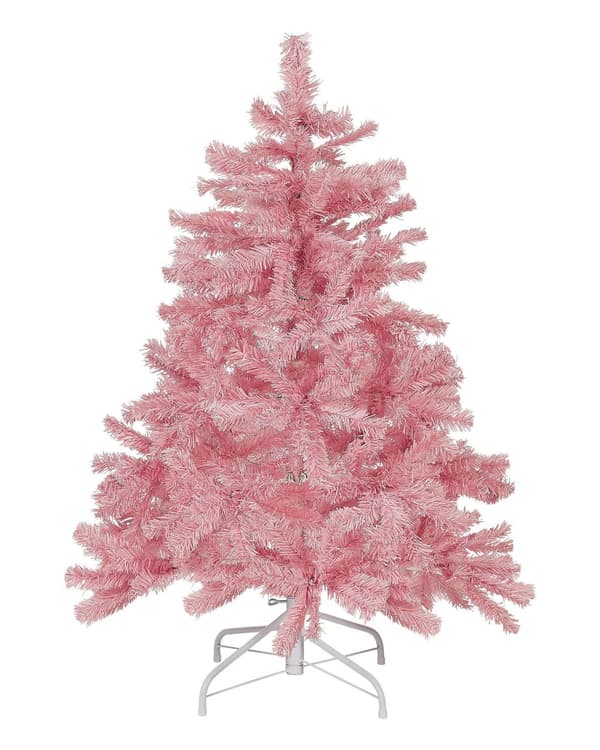 Konstgjord julgran Rosa Syntetmaterial 120 cm Metallfot Traditionell juldekoration