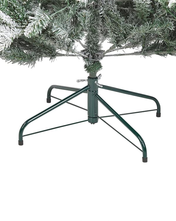 Konstgjord julgran Vit Syntet 180 cm Snötäckt Gångjärnsgrenar LED Fairy Lights Högtid Julstämning