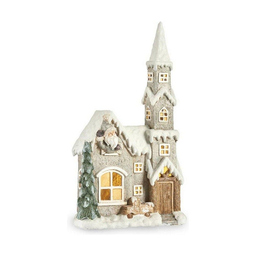 Prydnadsfigur Musik Jul LED Ljus Hus Magnesium (17 x 66 x 39 cm)