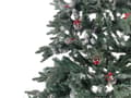 Miniatyrbild 4 av 5: Konstsnöjulgran Grön PVC Metallbas 240 cm med tallkottar Järnek bär Frostat grenar Traditionell