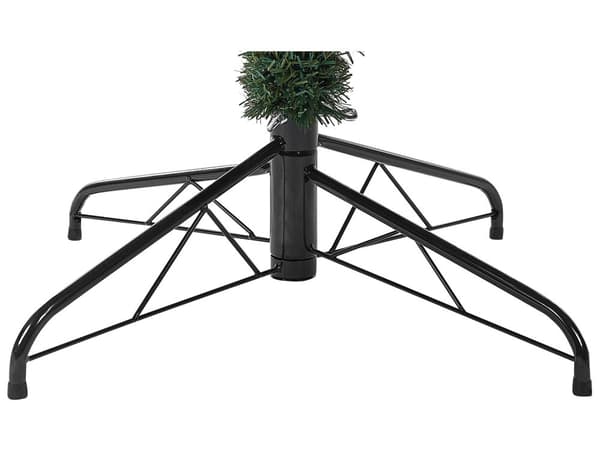 Konstsnöjulgran Grön PVC Metallbas 240 cm med tallkottar Järnek bär Frostat grenar Traditionell