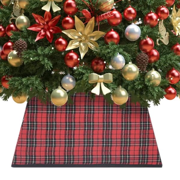 vidaXL Joulukuusen helma punainen ja musta 48x48x25 cm -  Joulukuusen Alustat