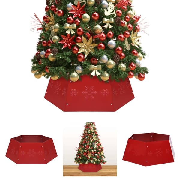The Living Store skjuler til juletræsfod Ø68x25 cm rød -  Juletræstæpper