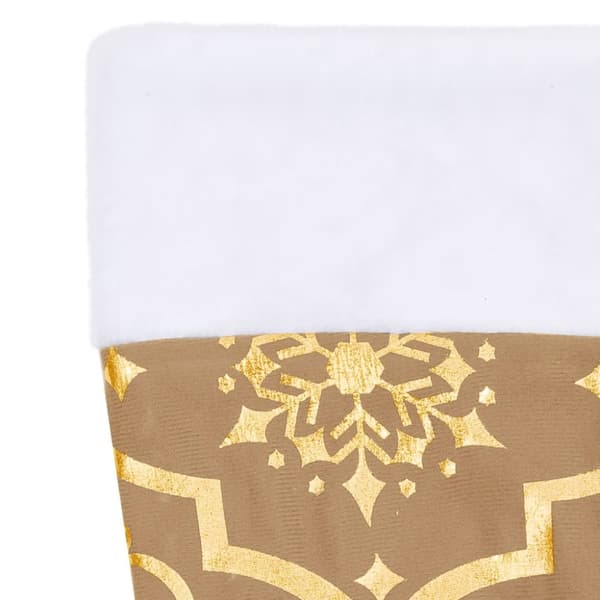 The Living Store Julgranskrage lyxig med gul strumpa 122 cm tyg -  Julgransmattor