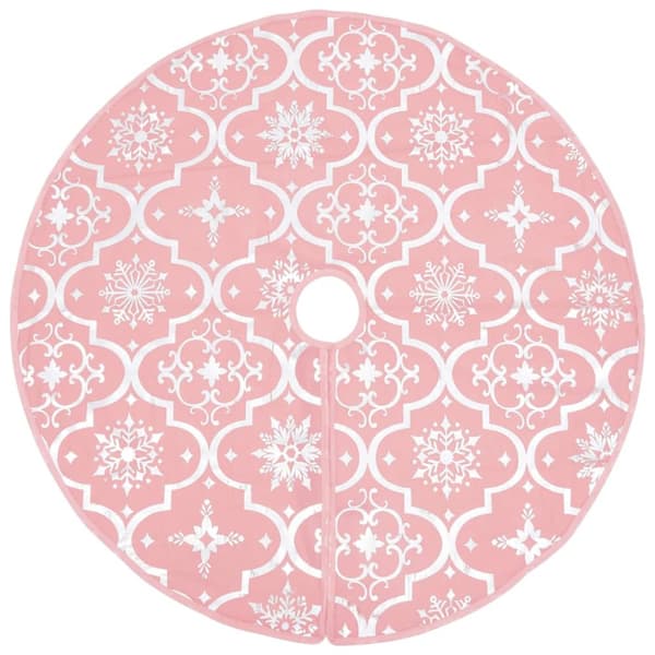 The Living Store Ylellinen joulukuusen jalustapeite sukalla pinkki 122 cm kangas -  Joulukuusen Alustat