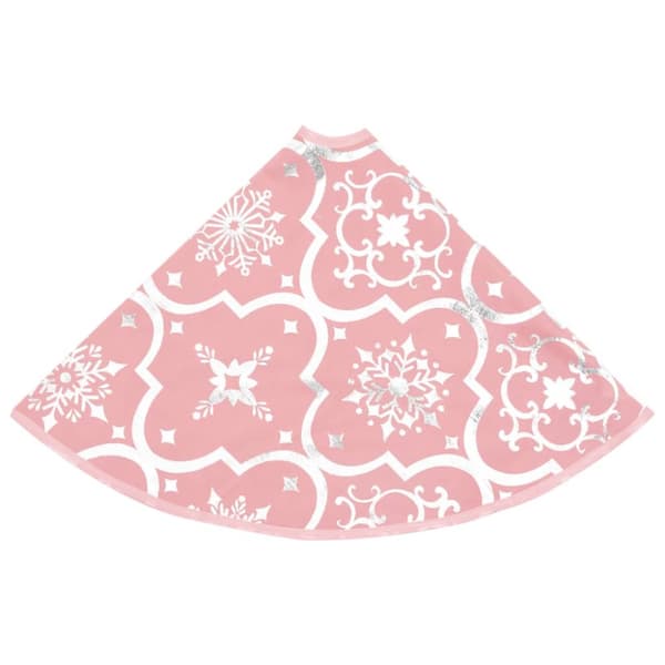 The Living Store Ylellinen joulukuusen jalustapeite sukalla pinkki 122 cm kangas -  Joulukuusen Alustat