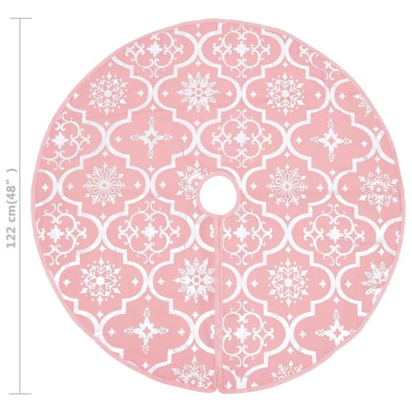 The Living Store Ylellinen joulukuusen jalustapeite sukalla pinkki 122 cm kangas -  Joulukuusen Alustat