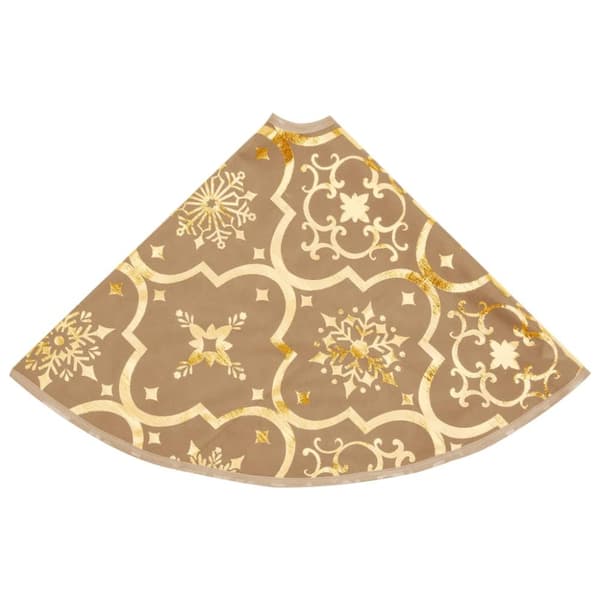 Joulukuusen Alustat - Living Ylellinen joulukuusen jalustapeite sukalla kelt. 90 cm kangas