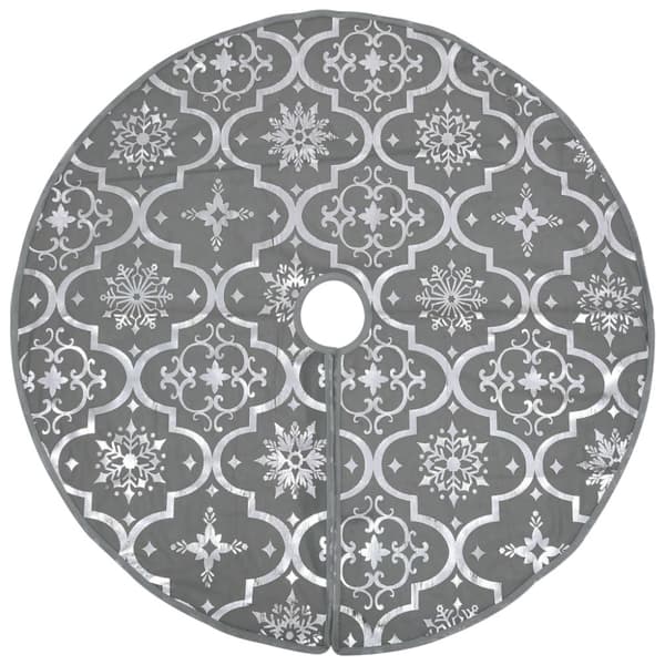 Ylellinen joulukuusen jalustapeite sukalla harmaa 90 cm kangas - Joulukuusen Jalustapeite - Joulukuusen Jalustapeitteet - Home & Living