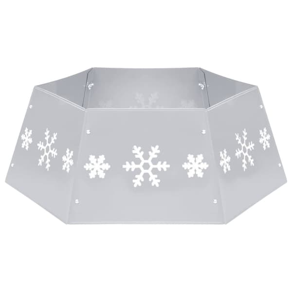 Julgranskrage silver och vit Ø68x25 cm