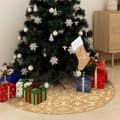 Miniatyrbild 1 av 2: Julgranskrage lyxig med gul strumpa 122 cm tyg