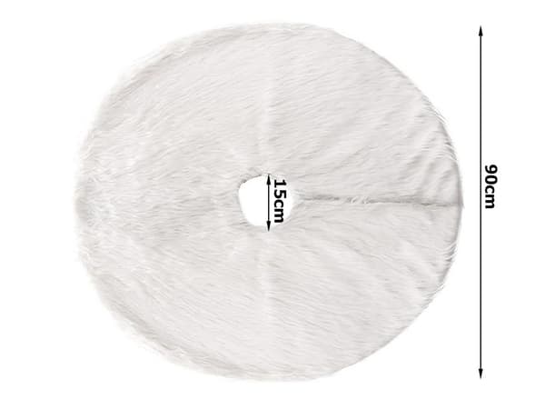 Julgransmatta vit päls 90 cm rund