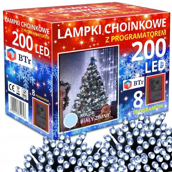 200 LED JOULUKUUSEN VALOJÄRJESTÖ joulukuuselle JOULUKUUSI ULKO-/SISÄLLÄ