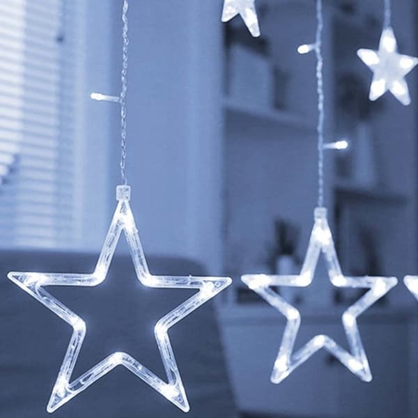Garland CURTAIN LED joulukuusen valot riippuvat tähdet jääpuikot ikkuna STAR