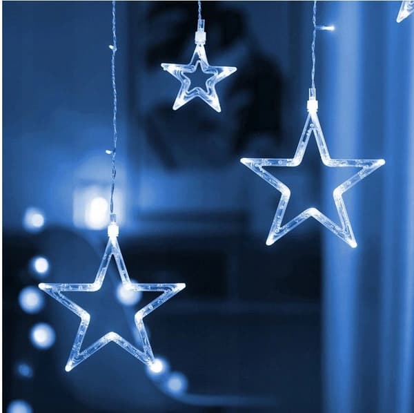 Garland CURTAIN LED joulukuusen valot riippuvat tähdet jääpuikot ikkuna STAR