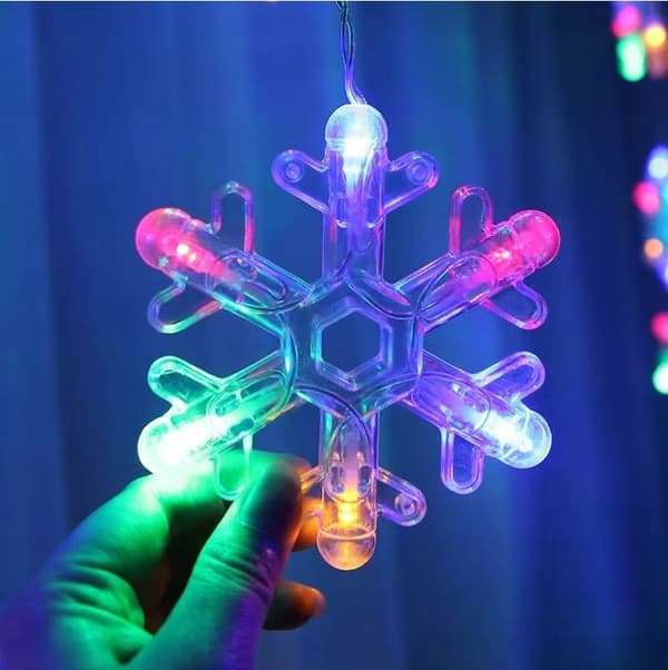 Garland CURTAIN LED joulukuusen valot riippuvat tähdet jääpuikot ikkuna STAR