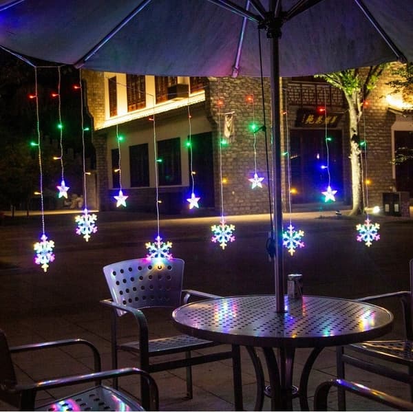 Garland CURTAIN LED joulukuusen valot riippuvat tähdet jääpuikot ikkuna STAR