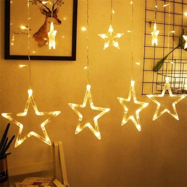 Garland CURTAIN LED joulukuusen valot riippuvat tähdet jääpuikot ikkuna STAR