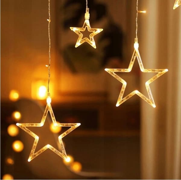Garland CURTAIN LED joulukuusen valot riippuvat tähdet jääpuikot ikkuna STAR