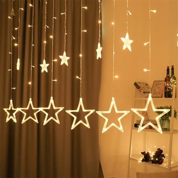 Garland CURTAIN LED joulukuusen valot riippuvat tähdet jääpuikot ikkuna STAR