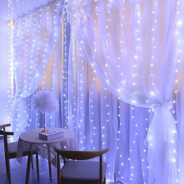 Garland CURTAIN LED juletræslys hængende istapper vinduesledninger oplader
