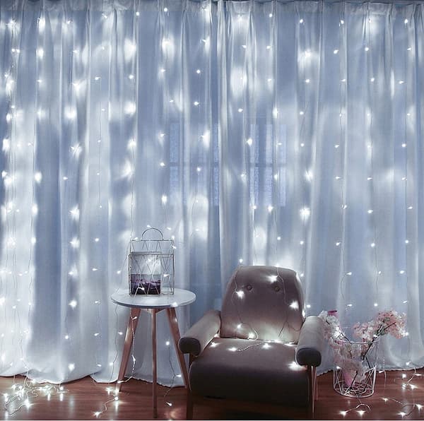 Garland CURTAIN LED juletræslys hængende istapper vinduesledninger oplader