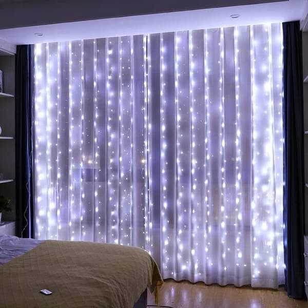Garland CURTAIN LED juletræslys hængende istapper vinduesledninger oplader