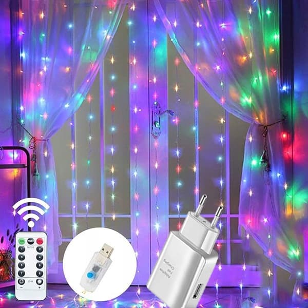 Garland CURTAIN LED joulukuusen valot roikkuvat jääpuikot ikkunan johdot laturi