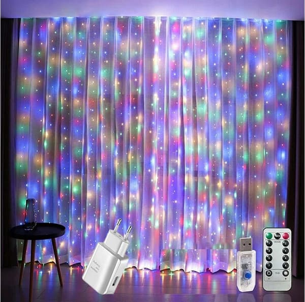 Garland CURTAIN LED joulukuusen valot roikkuvat jääpuikot ikkunan johdot laturi
