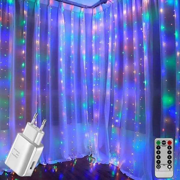 Garland CURTAIN LED joulukuusen valot roikkuvat jääpuikot ikkunan johdot laturi