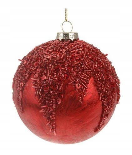 Juletræskugle, glas, rød, 10 cm