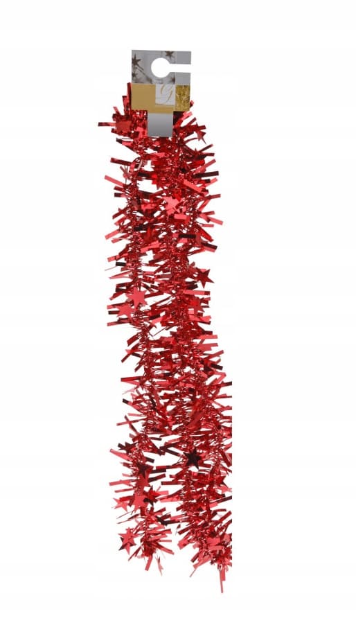 Joulukuusenketju, punainen, koristeellinen, 180 cm, 1 kpl.