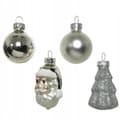 Miniatyrbild 3 av 3: Silver julgranskulor i rör, set om 9, 6 cm