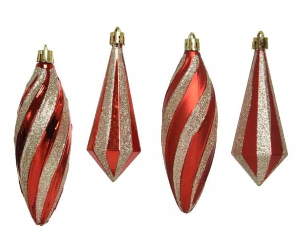 Julgranskula, vit och röd, 13,5 cm