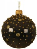 Miniatyrbillede 2 af 2: Juletræskugle i glas med glimmer 8 cm
