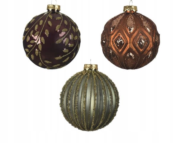 Juletræspynt i glasglimmer 10 cm