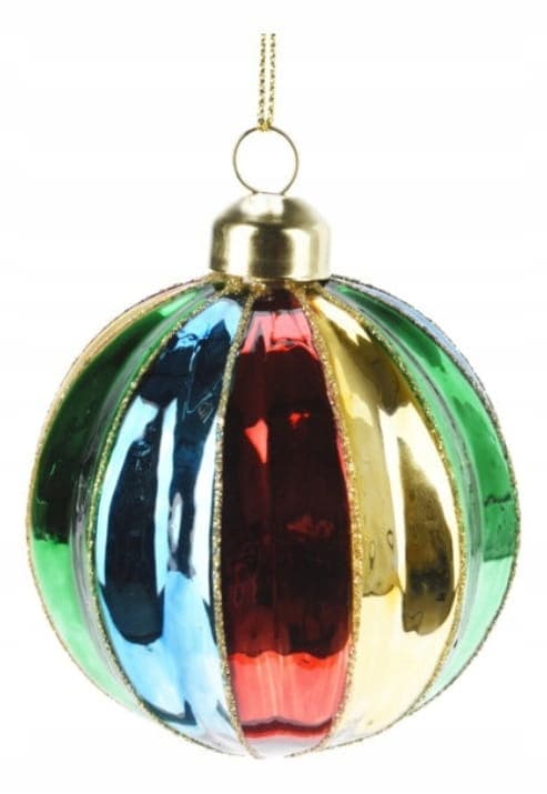 Julgranskula i färgat glas 8 cm