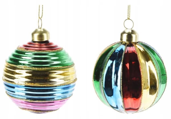 Julgranskula i färgat glas 8 cm