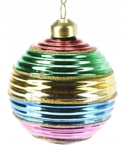 Julgranskula i färgat glas 8 cm