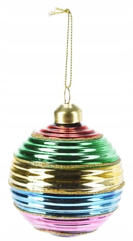 Julgranskula i färgat glas 8 cm