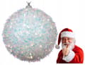 Miniatyrbillede 2 af 3: Juletræskugle glimmer 8 cm hvid skum 1 stk.