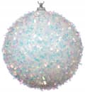 Miniatyrbillede 1 af 3: Juletræskugle glimmer 8 cm hvid skum 1 stk.