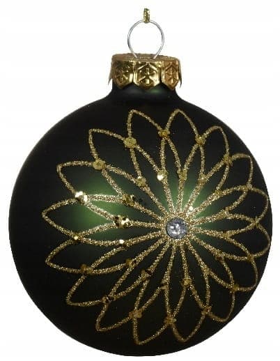 Glasjulgranskula 8cm Glitter förgylld 1 st.