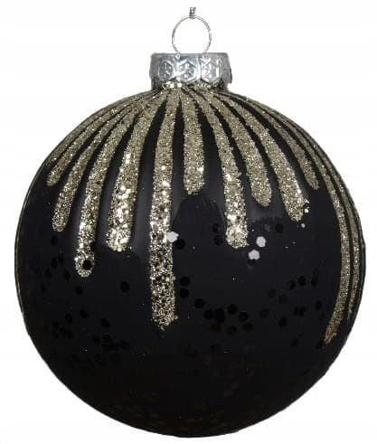 Lasinen joulukuusenpallo 10cm glitter 1kpl