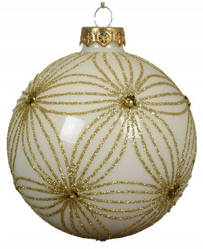 Lasinen joulukuusenpallo 10cm glitter 1kpl
